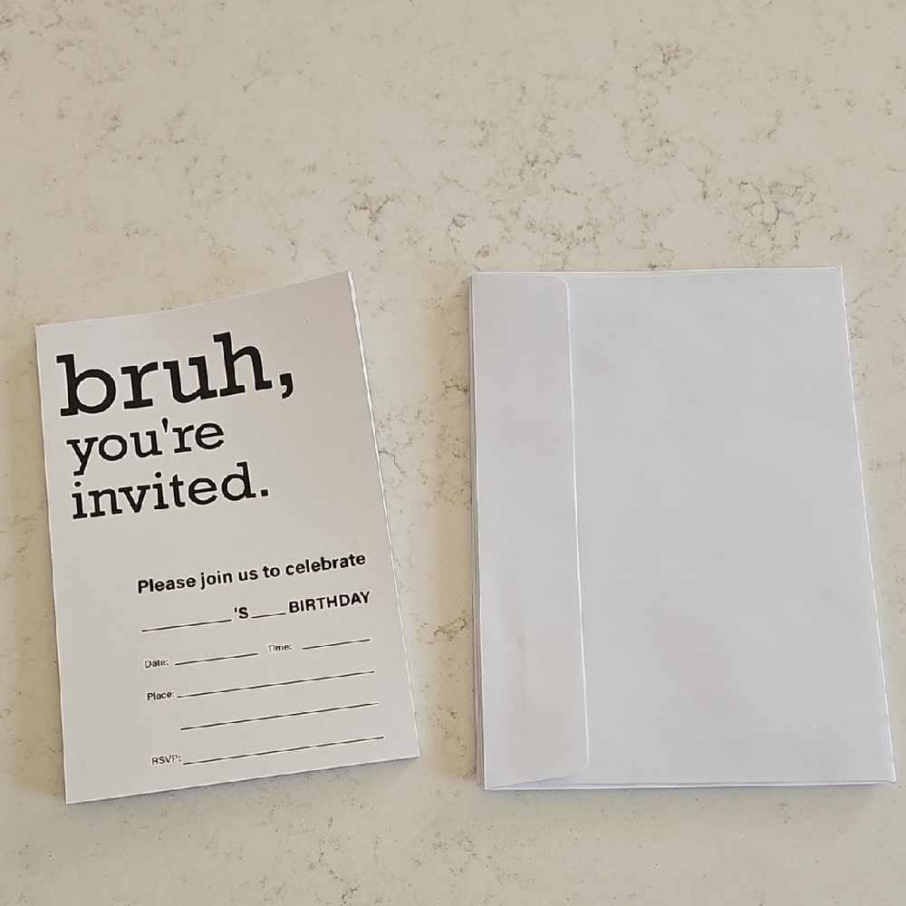 White Birthday Invitation Cards